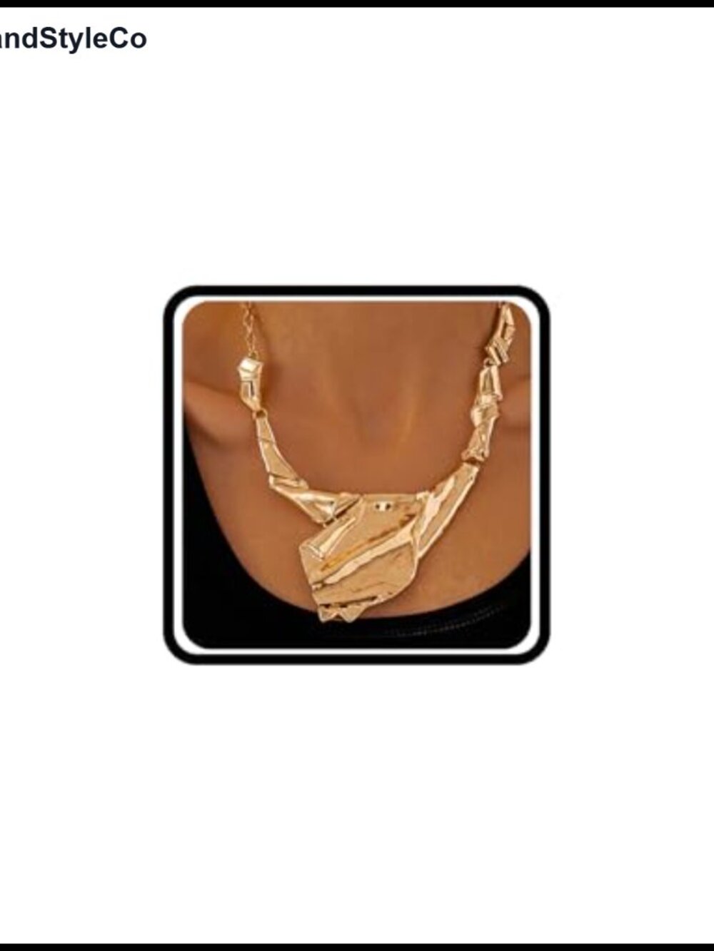 14K Gold Plated Irregular Pendant Necklace Women Large Statement